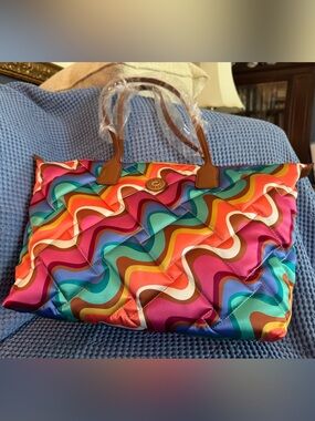 Kurt Geiger Colorful Wave Quilted Tote Bag - Multicolor